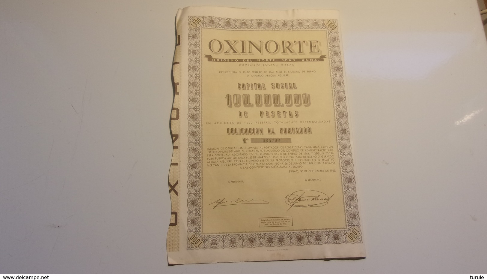 OXINORTE (bilbao , Espagne) - Autres & Non Classés