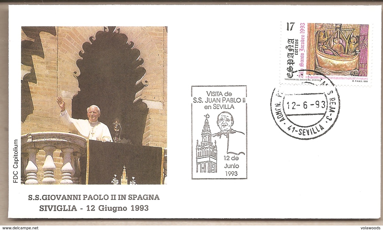 Spagna - Busta Con Annullo Speciale: Visita Di S.S. Giovanni Paolo II - 1993 - Storia Postale