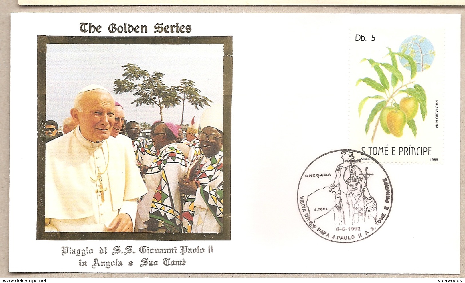 Sao Tome E Principe - Busta Con Annullo Speciale: Visita Di S.S. Giovanni Paolo II - 1992 - Sao Tomé E Principe