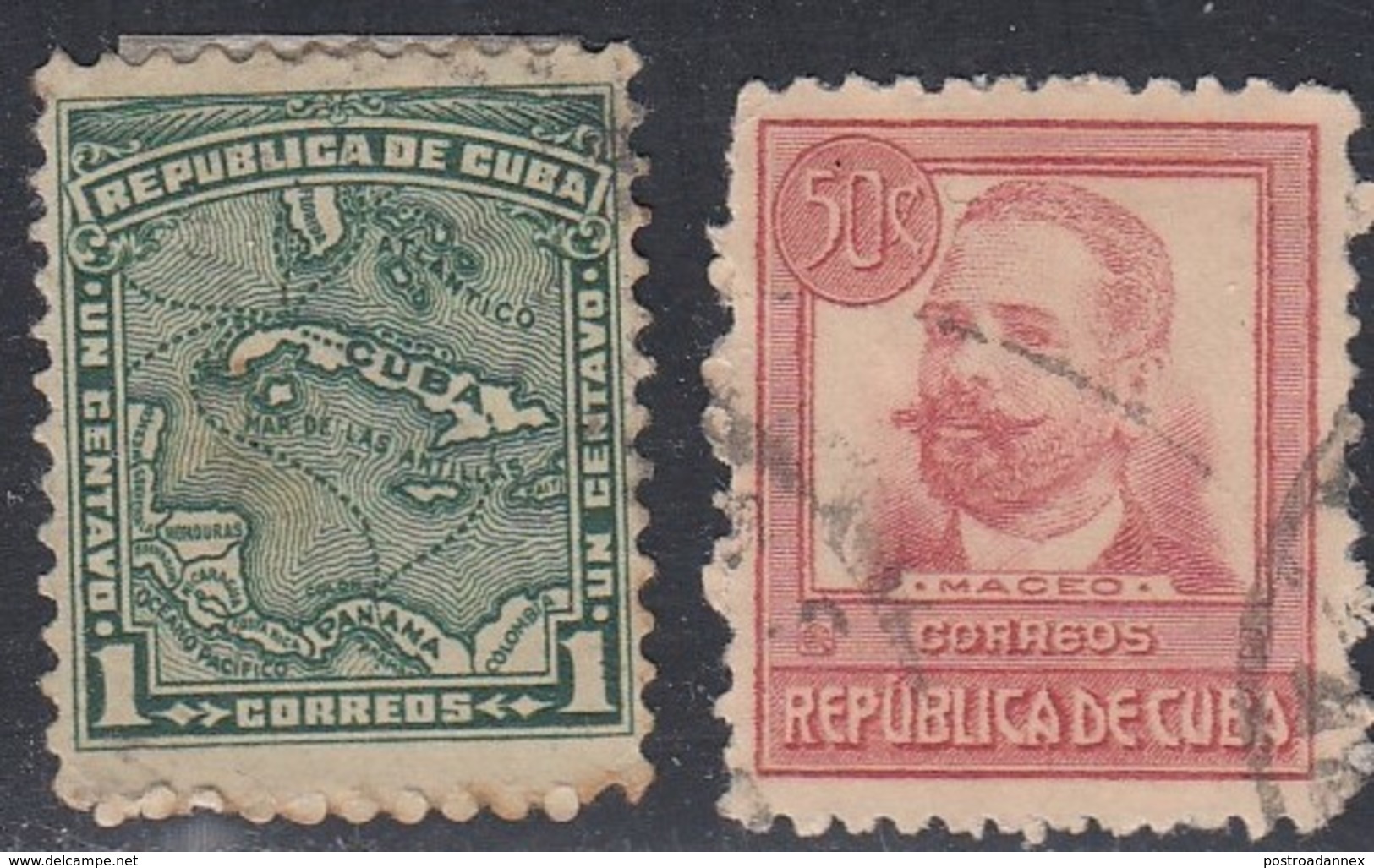 Cuba, Scott #253, 272, Used, Map, Maceo, Issued 1914-1917 - Used Stamps