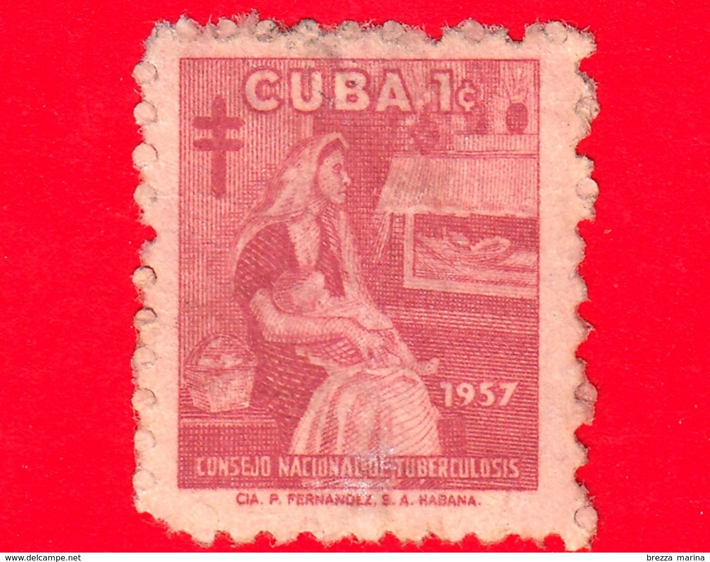 CUBA - Usato - 1957 - Tasse Postali - Madre E Bambino - Tubercolosi - 1 ¢ - Charity Issues