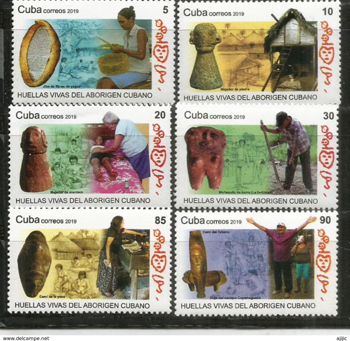 Traces Vivantes Des Aborigènes Cubains.  6 Timbres Neufs ** 2019 De Cuba - Unused Stamps