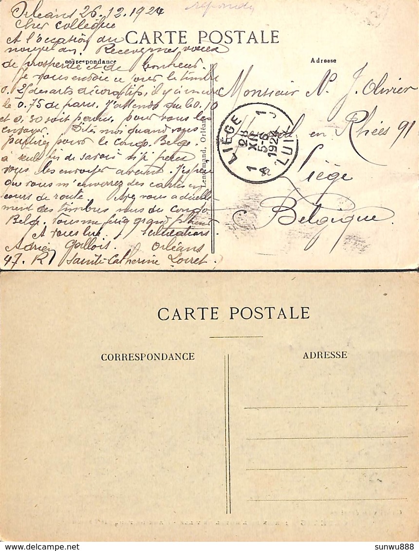 45 - Orleans - Lot 2 Cartes (timbres Expo 1925 - Orphelins De La Guerre) - Orleans