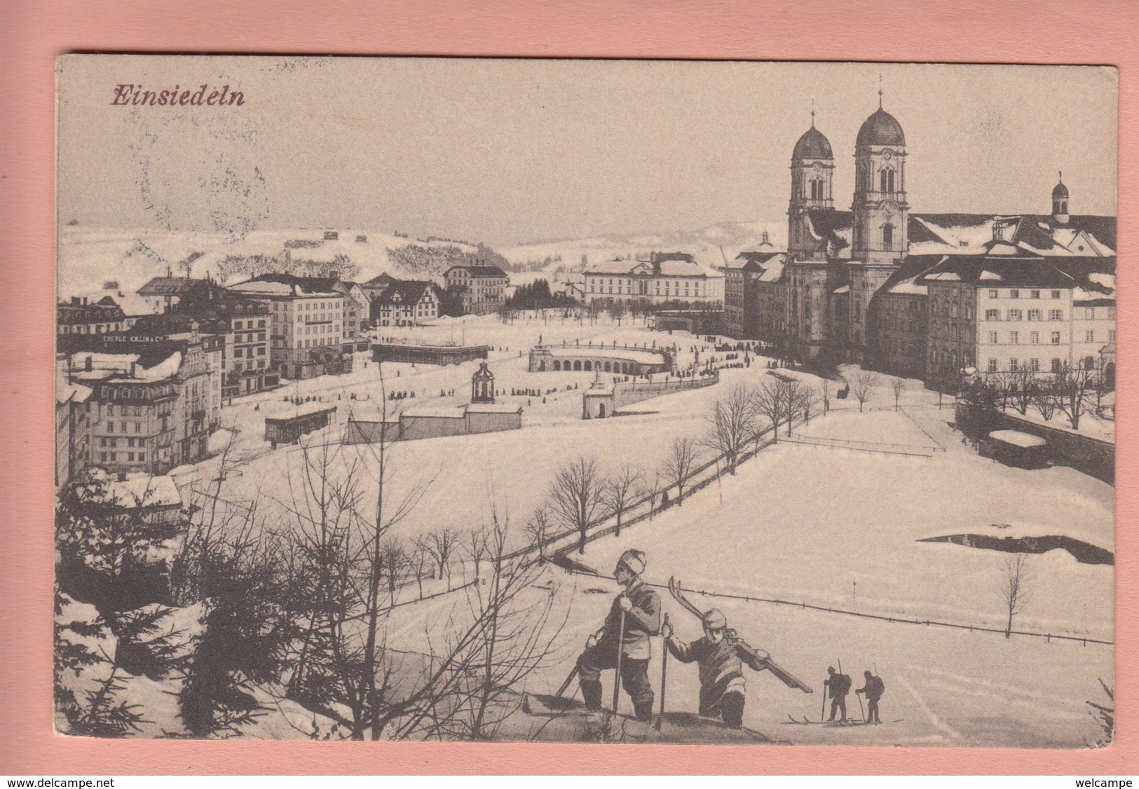 OUDE POSTKAART - ZWITSERLAND - SCHWEIZ -   WINTERSPORT - SKI - EINSIEDELN - Einsiedeln