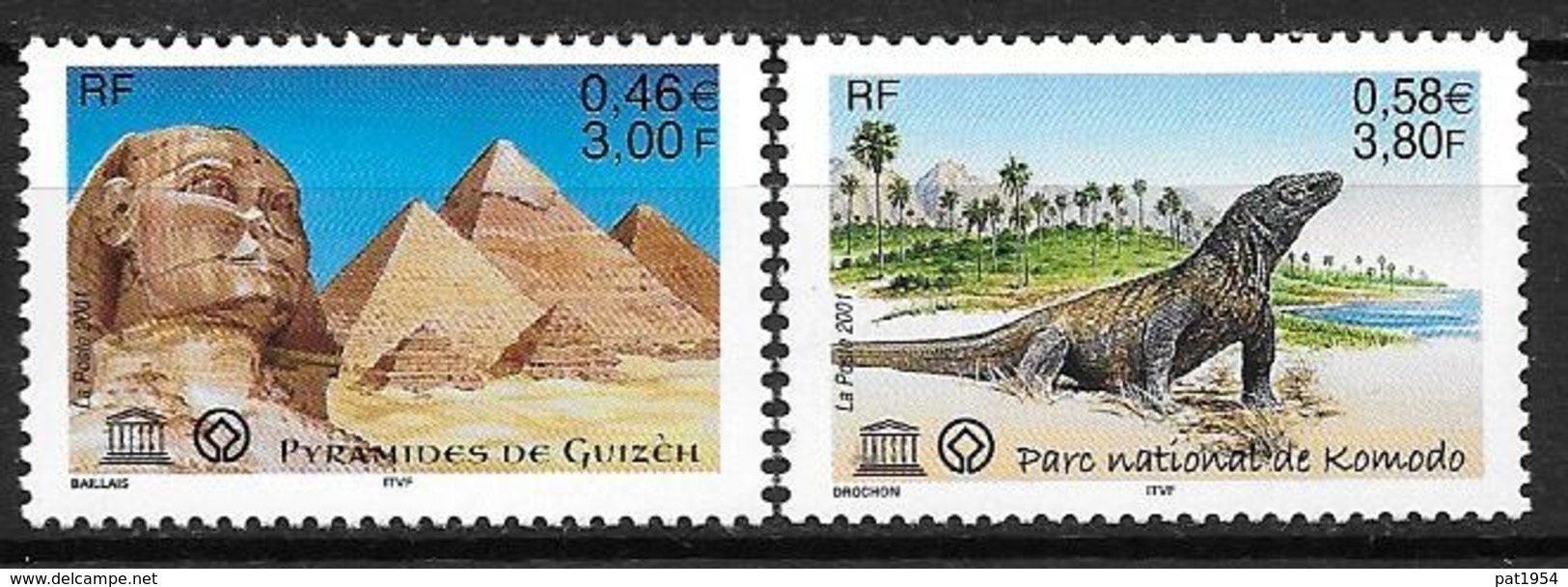 France 2001 Service N° 124/125 Neufs UNESCO à La Faciale - Mint/Hinged