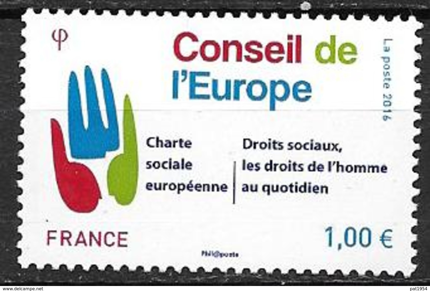 France 2016 Service N° 168 Neuf Conseil De L'Europe à La Faciale + 10% - Neufs