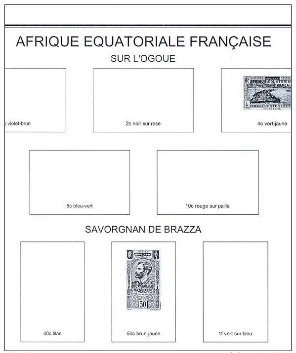 Feuilles Album AFRIQUE EQUATORIALE FRANCAISE (21 Feuilles) Avec Page De Garde (Qualité Professionnelle) - Pré-Imprimés