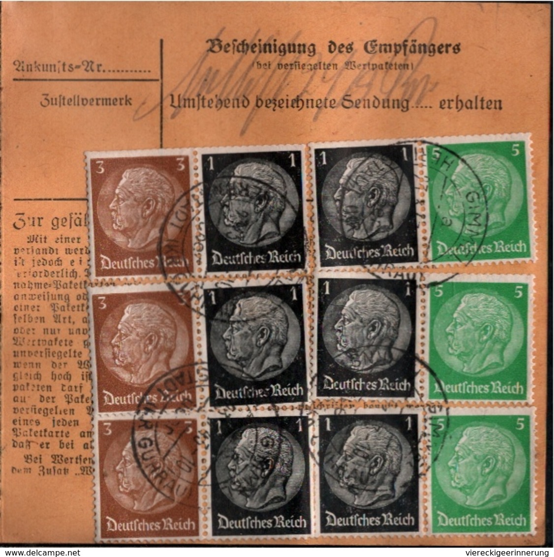 ! 1943 Paketkarte Deutsches Reich, Gimmel über Herrnstadt Kreis Guhrau Nach Leipzig , Zusammendrucke - Briefe U. Dokumente