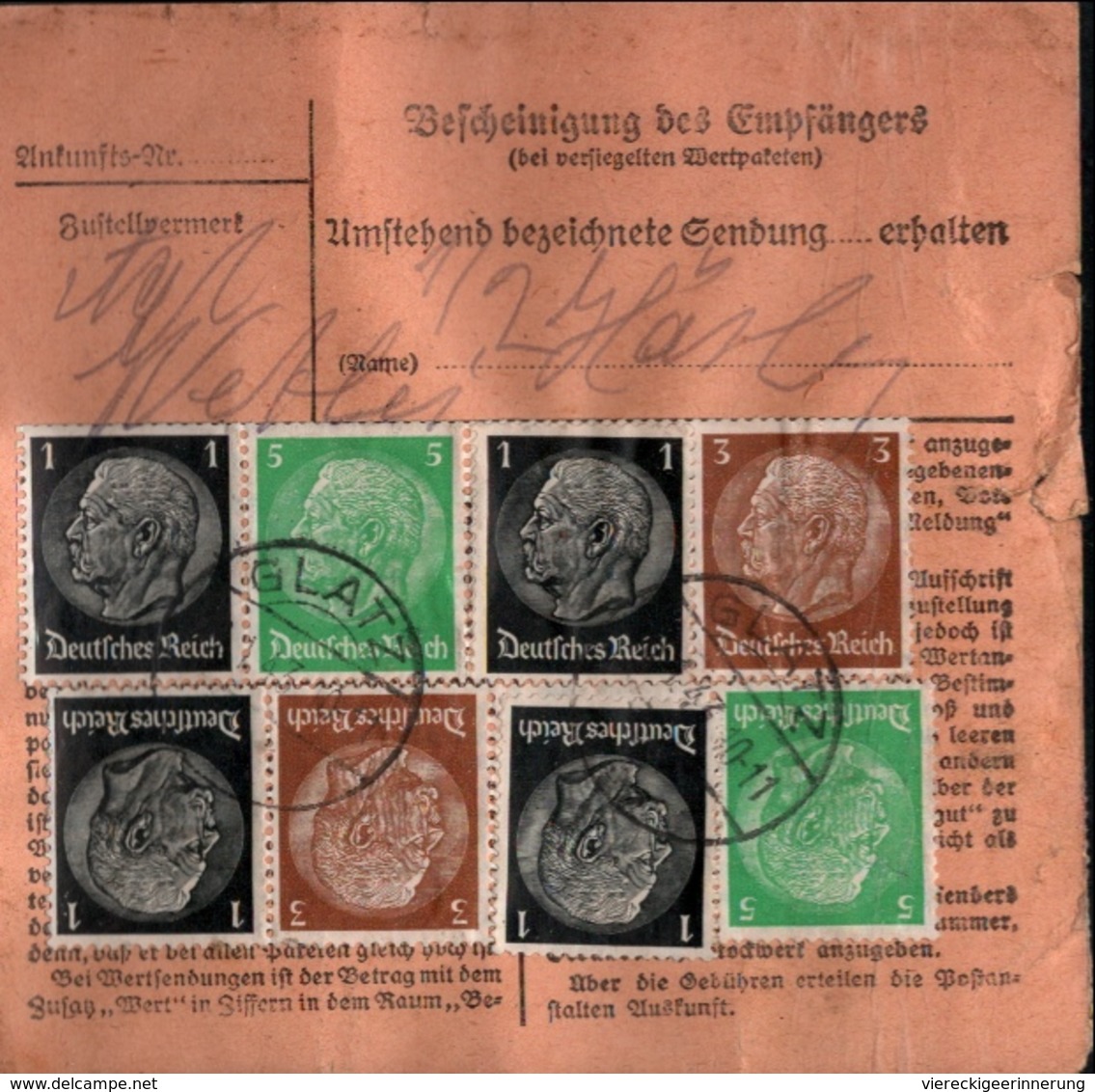 ! 1943 Paketkarte Deutsches Reich, Glatz Nach Leipzig , Zusammendrucke - Briefe U. Dokumente