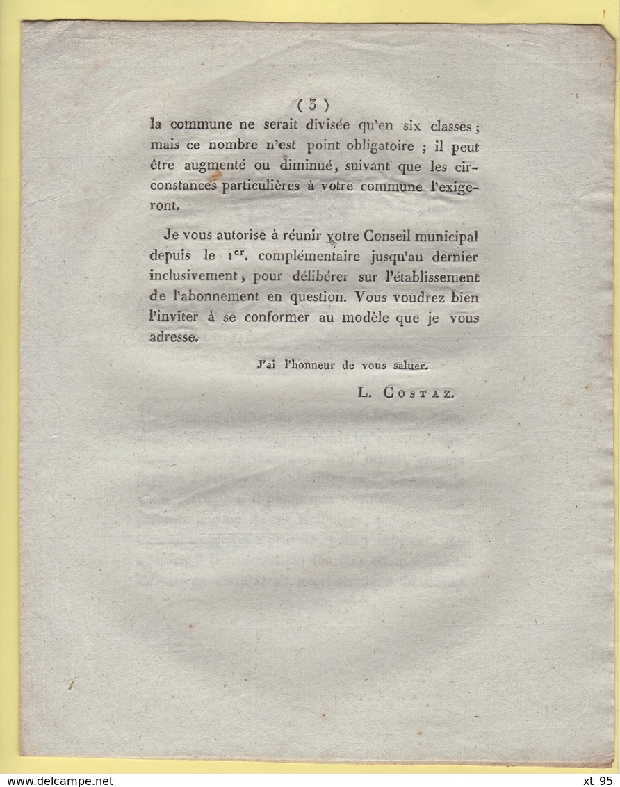 Prefet De La Manche - 19 Fructidor An 13 - Revenus Communaux Et Etablissement Octroi - Historical Documents