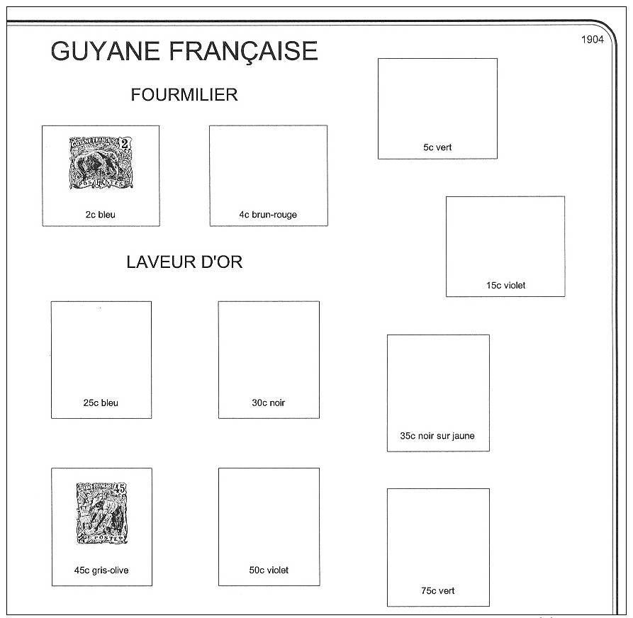 Feuilles Album GUYANE FRANCAISE (17 Feuilles) Avec Page De Garde (Qualité Professionnelle) - Pre-printed Pages