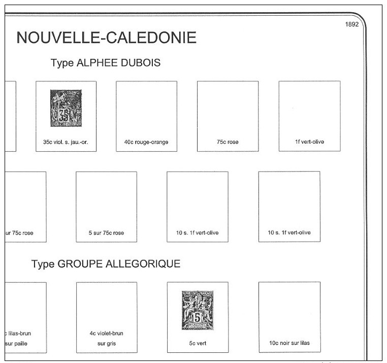 Feuilles Album NOUVELLE CALEDONIE 1° Partie (1859-2002) (63 Feuilles) - Pré-Imprimés