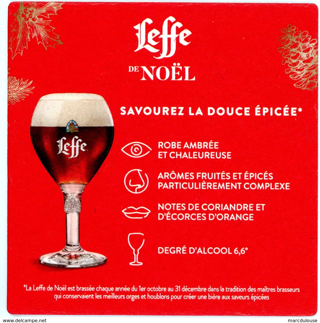 Leffe De Noël. Anno 1240. Meilleurs Orges Et Houblons Pour Créer Une Bière Aux Saveurs épicées. France. - Sous-bocks