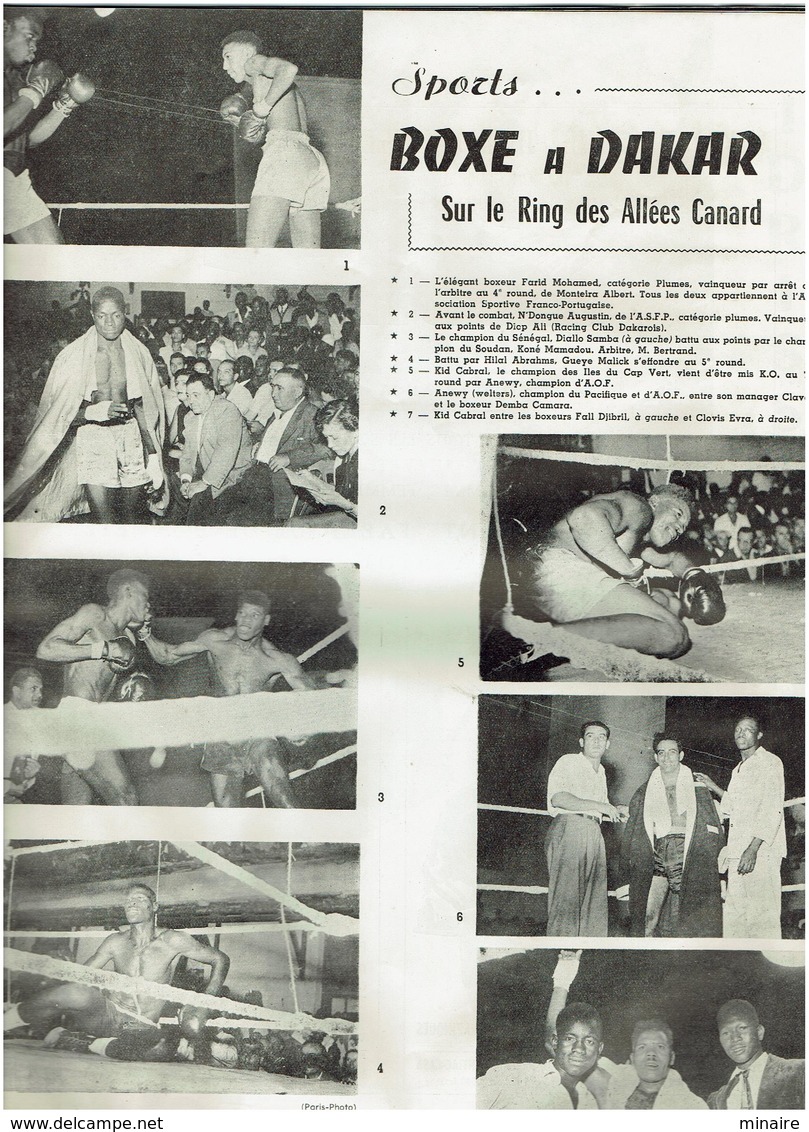 BINGO L'Illustré Africain N°13/1954- 26 Pages Format 31x24cm- Dakar, Rebeuss, Josephine Baker,Tivaouane, Boxe - Non Classés