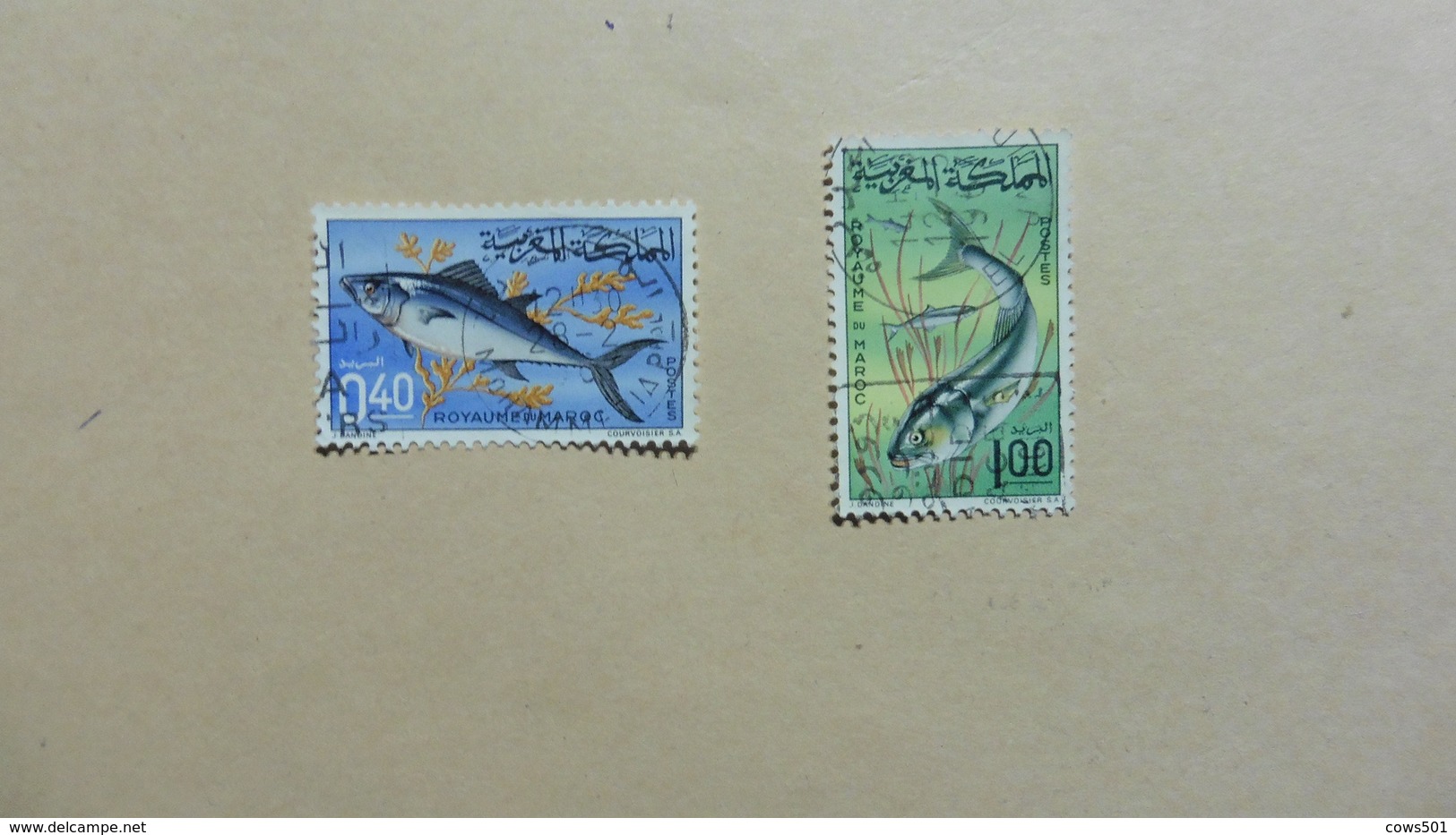 Afrique > Maroc :2 Timbres Oblitérés  :Poissons - Maroc (1956-...)