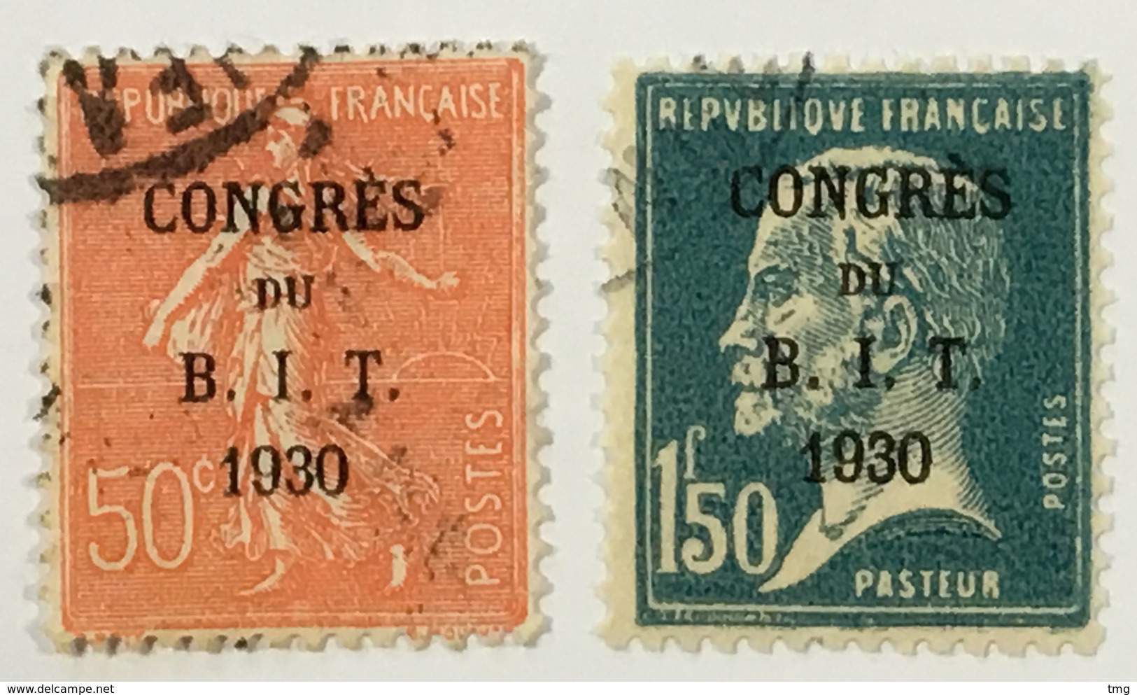 YT 264 265 (°) Obl Semeuse Lignée Pasteur 1930, Congrès Du B.I.T. (côte 17,8 Euros) - Gebraucht