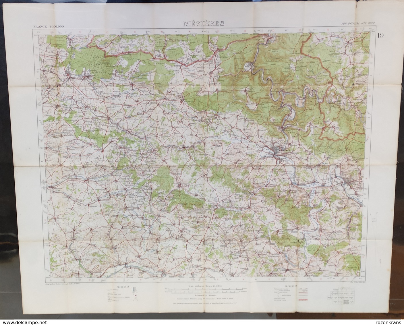 Carte Topographique Militaire UK War Office 1915 World War 1 WW1 Charlesville Mezieres Sedan Rocroi Hirson Sugny Rethel - Topographical Maps