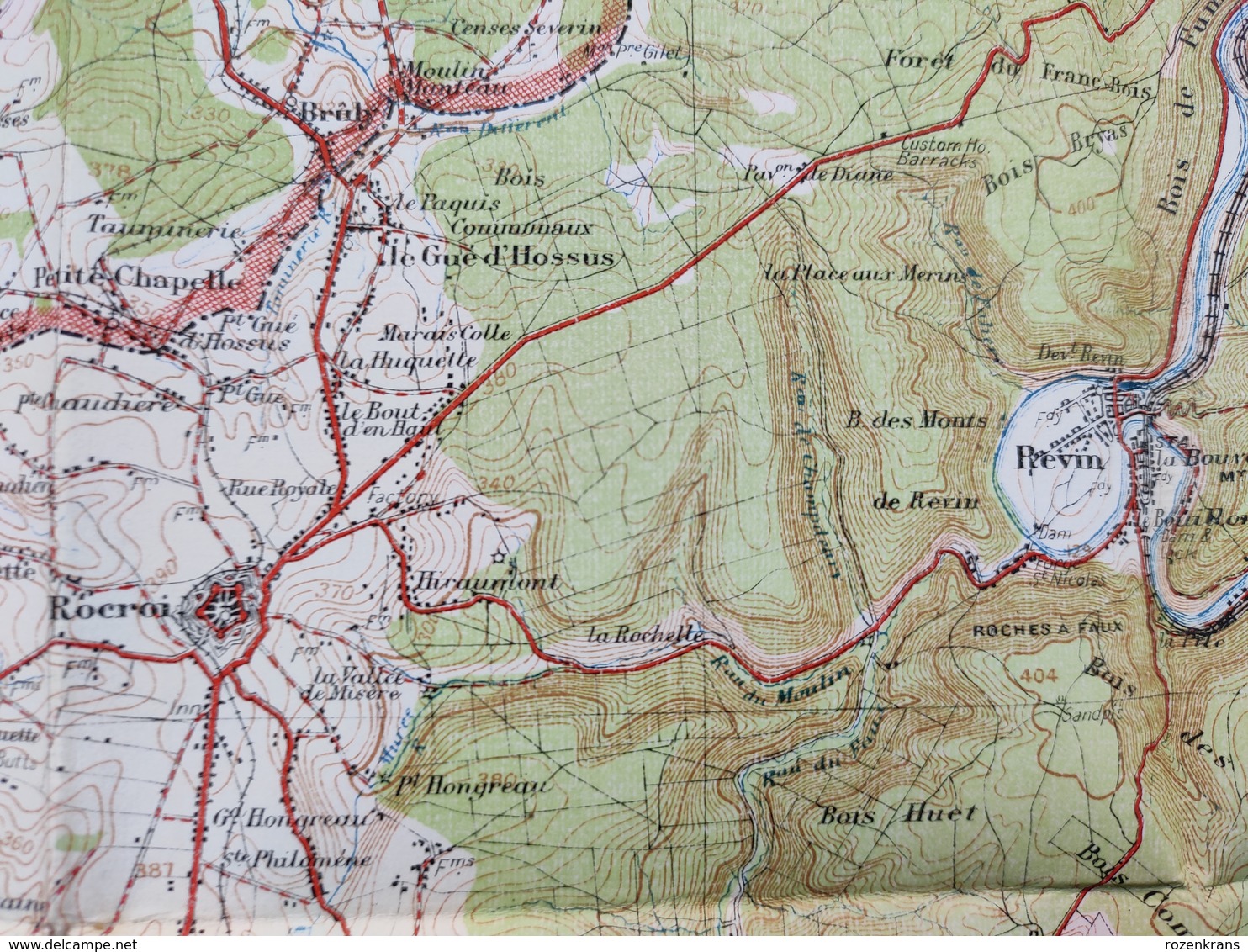 Carte Topographique Militaire UK War Office 1915 World War 1 WW1 Charlesville Mezieres Sedan Rocroi Hirson Sugny Rethel