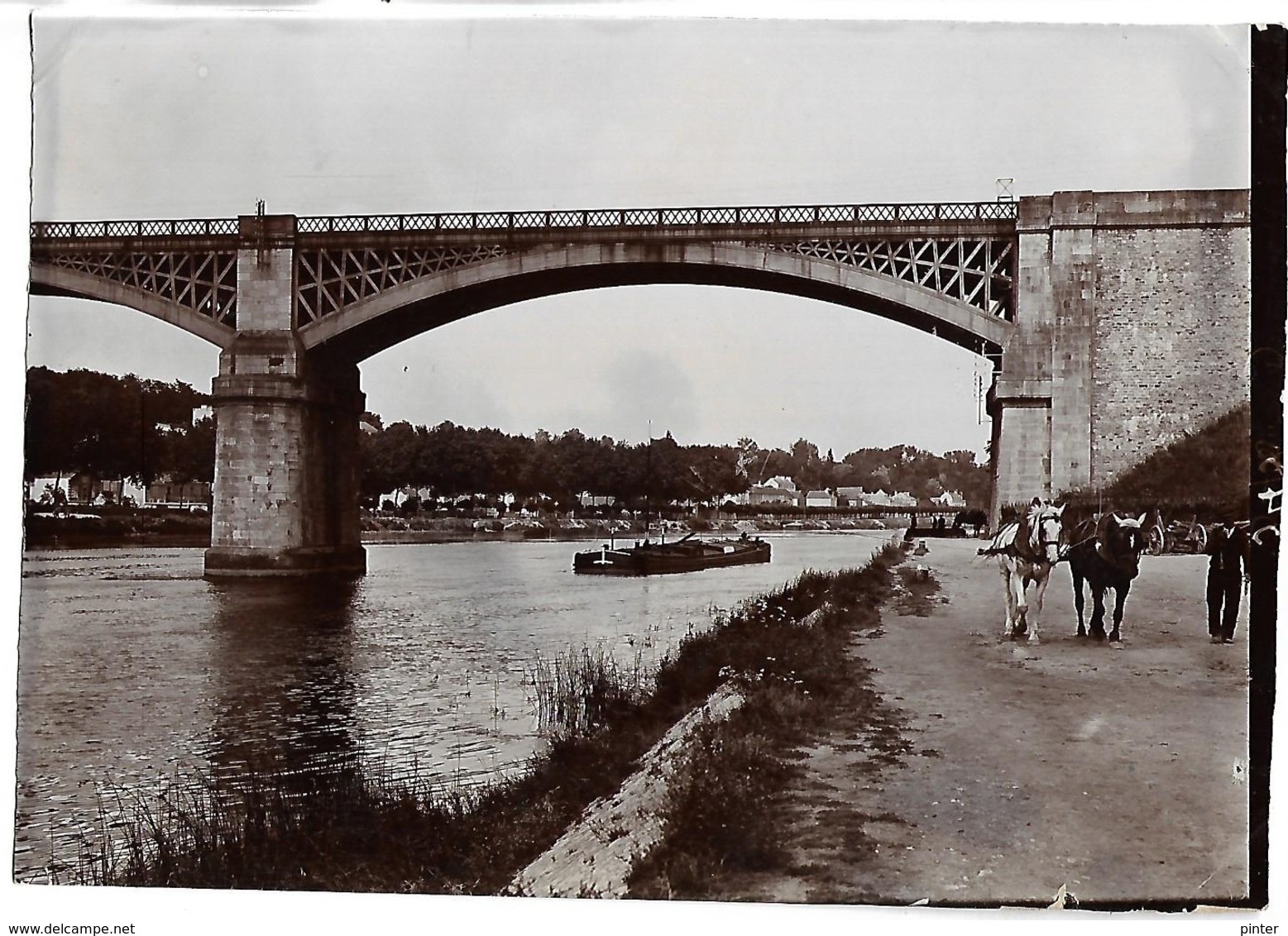 MELUN - Le Pont De Chartrettes - Quai De Halage - PENICHE - PHOTO 17.5 X 12.4 Cm - Melun
