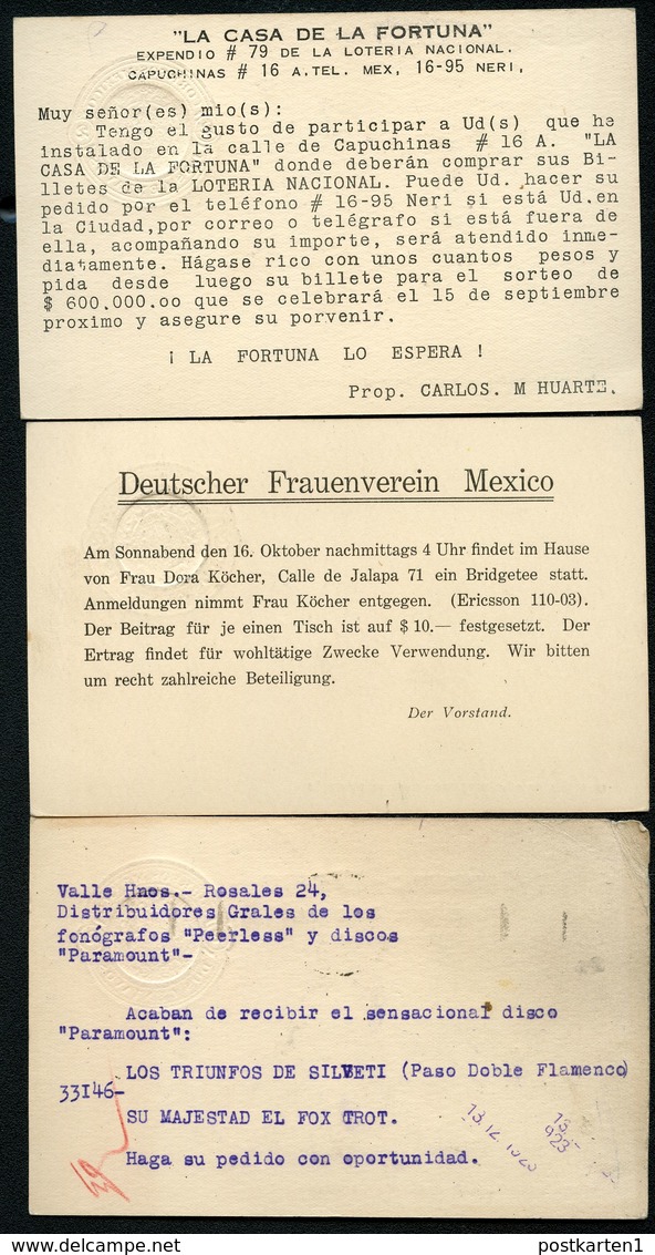 Mexico 3 Postal Cards MEPSI #PC126 II Preprinted Used CDMX 1926-27 - Messico