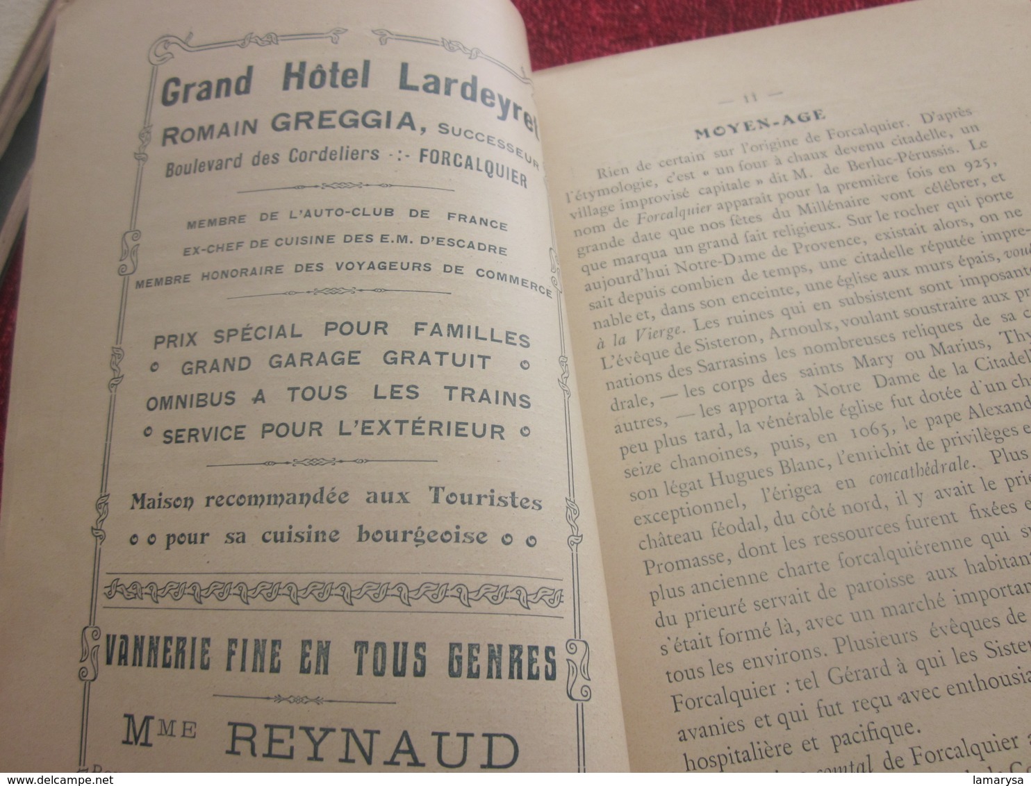 1923 FORCALQUIER ET SES ENVIRONS GUIDE DE 67 PAGES ILLUSTRATIONS PLANS RENSEIGNEMENTS PUBS EPOQUE Dépliant touristique