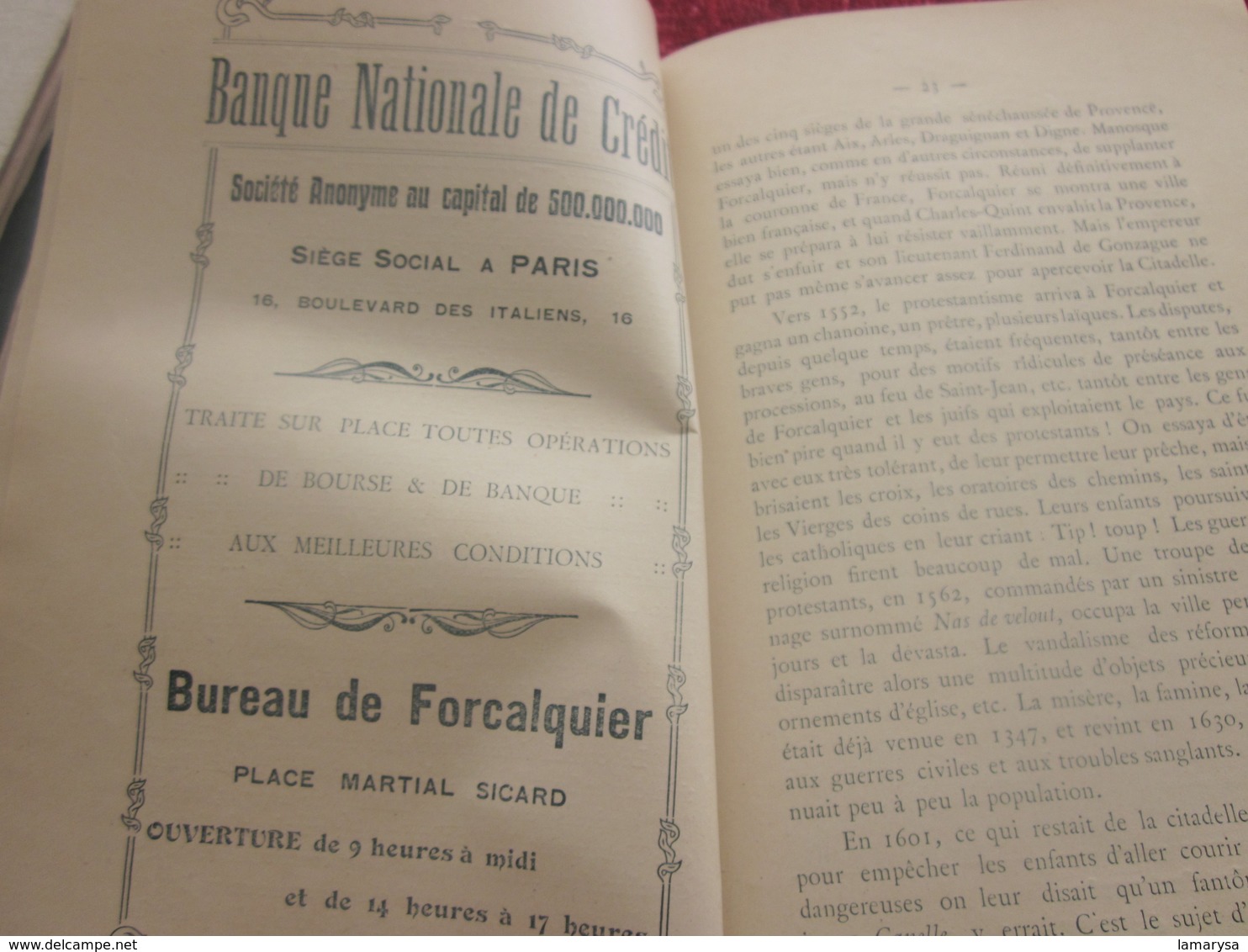 1923 FORCALQUIER ET SES ENVIRONS GUIDE DE 67 PAGES ILLUSTRATIONS PLANS RENSEIGNEMENTS PUBS EPOQUE Dépliant touristique