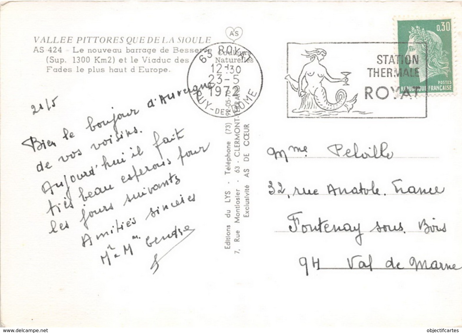 Le Nouveau Barrage De Besserve Et Le Viaduc Des Fades Le Plus Haut D Europe 5(scan Recto-verso) MA1346 - Andere & Zonder Classificatie