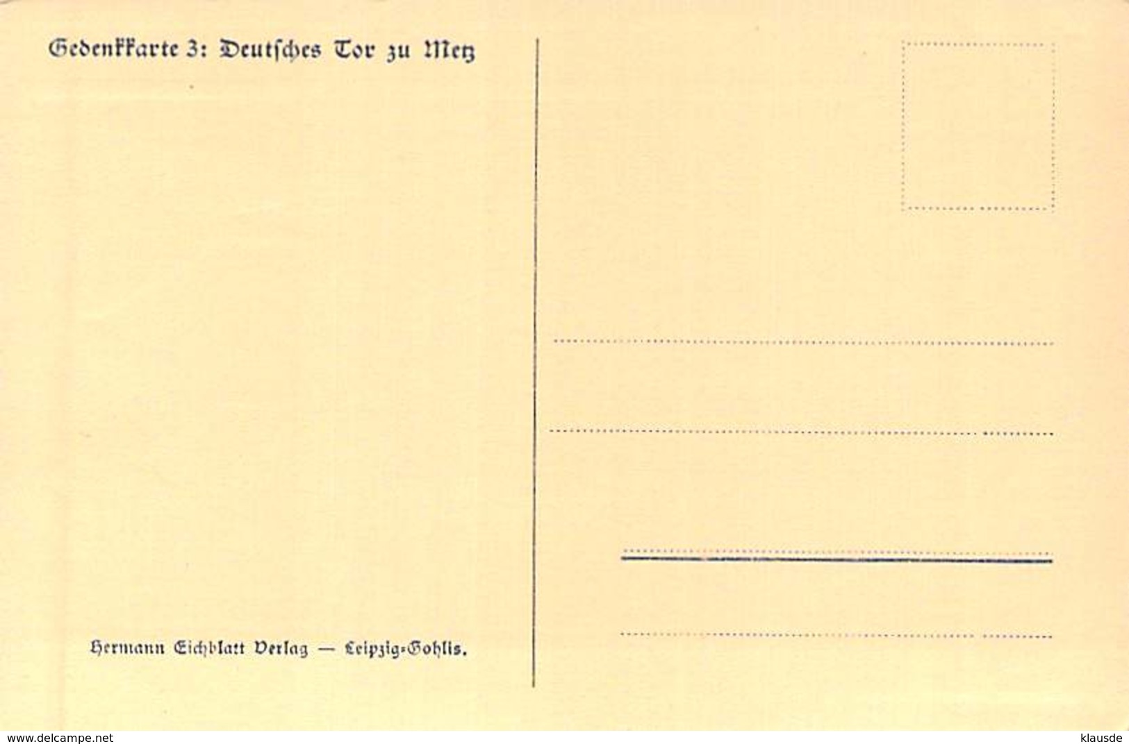 Metz - Deutsches Tor Gedenkkarte 3 - Metz