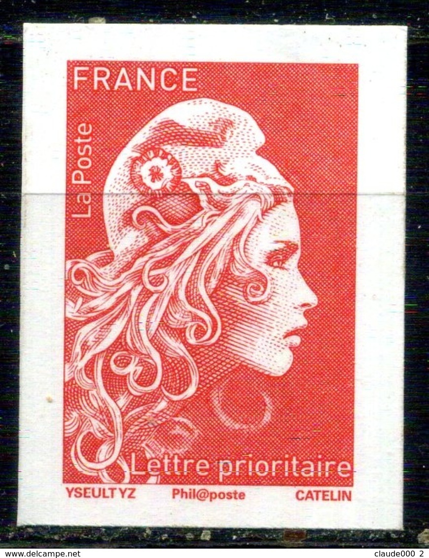 Marianne L'engagée Non Dentelée TVP Rouge Issue Du Bloc Neuf ** - Unused Stamps