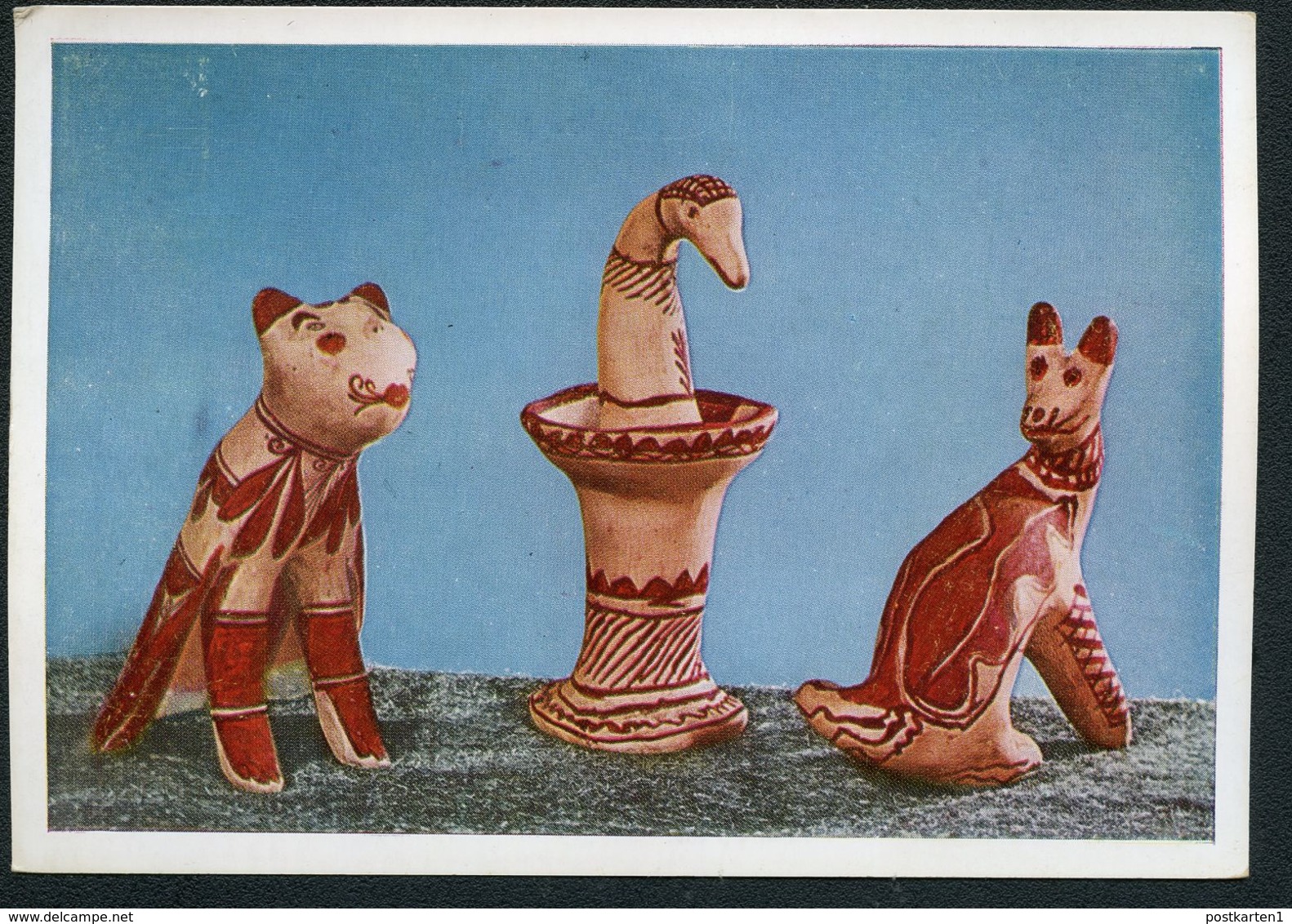 POPULAR Of MEXICAN:  Three Clay Figures. Mexico MEPSI #PC148 B6 Unused 1957 - Sculpture