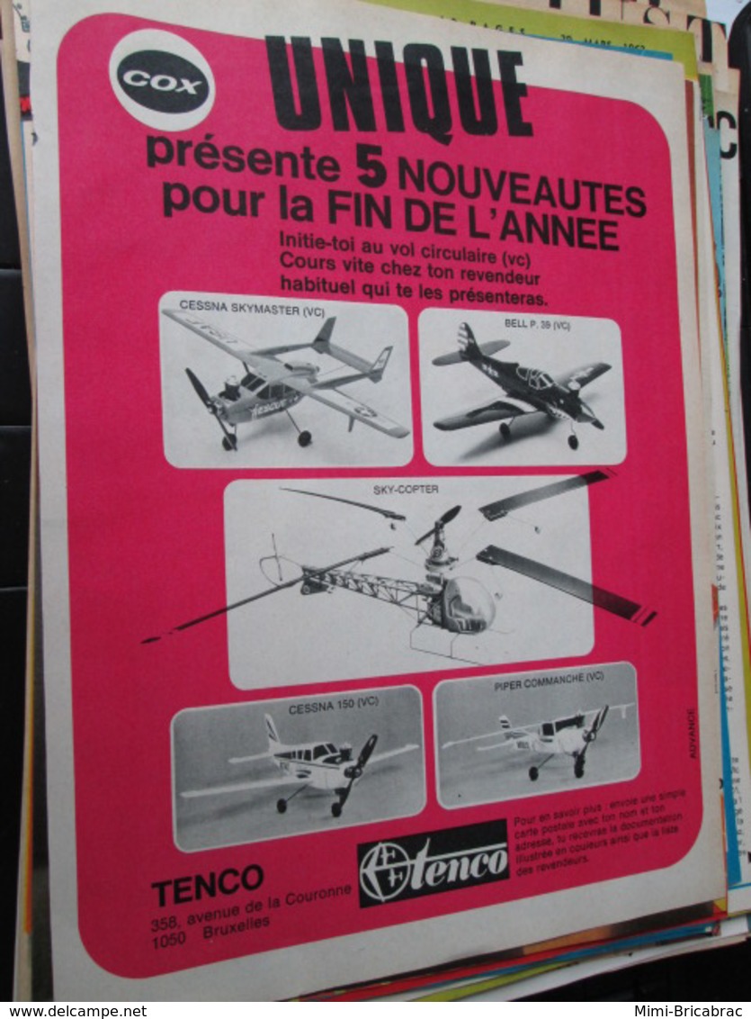 SPI2020  Issu De Revue Spirou Années 80 / 1 PAGE DE PUBLICITE AEROMODELISME AVIONS TELECOMMANDES COX - Advertising