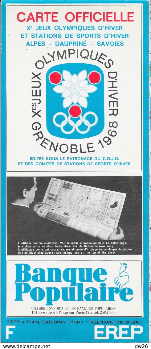 Carte Officielle Xe Jeux Olympiques D'Hiver Grenoble Dauphiné Savoies C.O.J.O. 1968 - 1/400 000e - Roadmaps