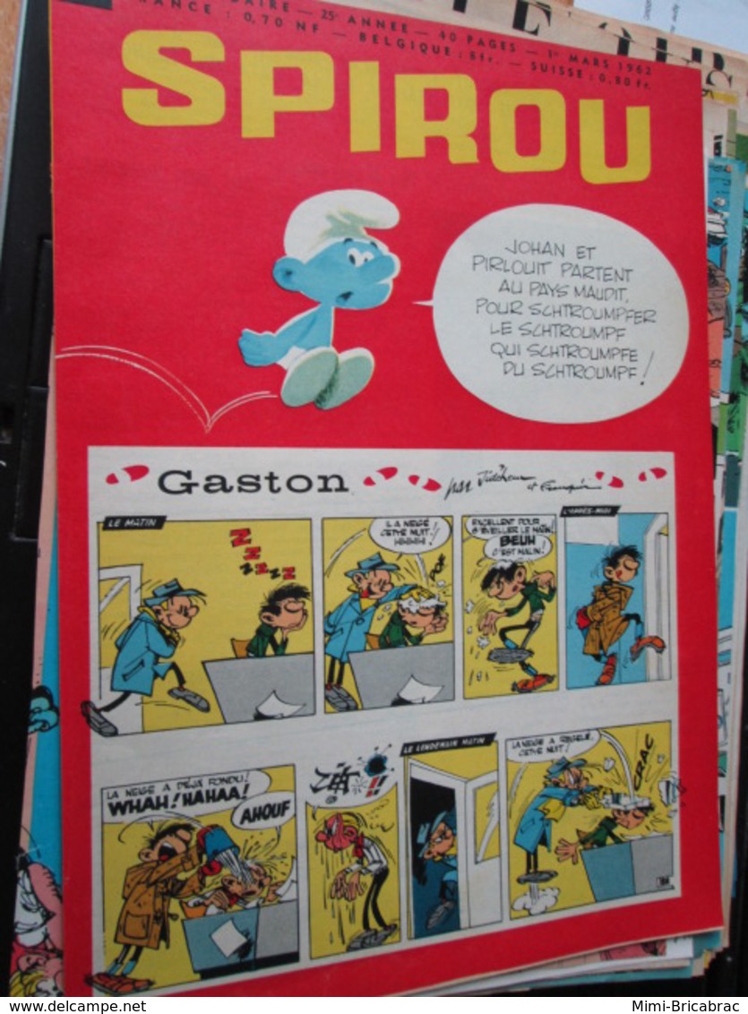 SPI2020 Issu De Revue SPIROU Années 60 : GASTON LAGAFFE + SCHTROUMPF PEYO - Gaston