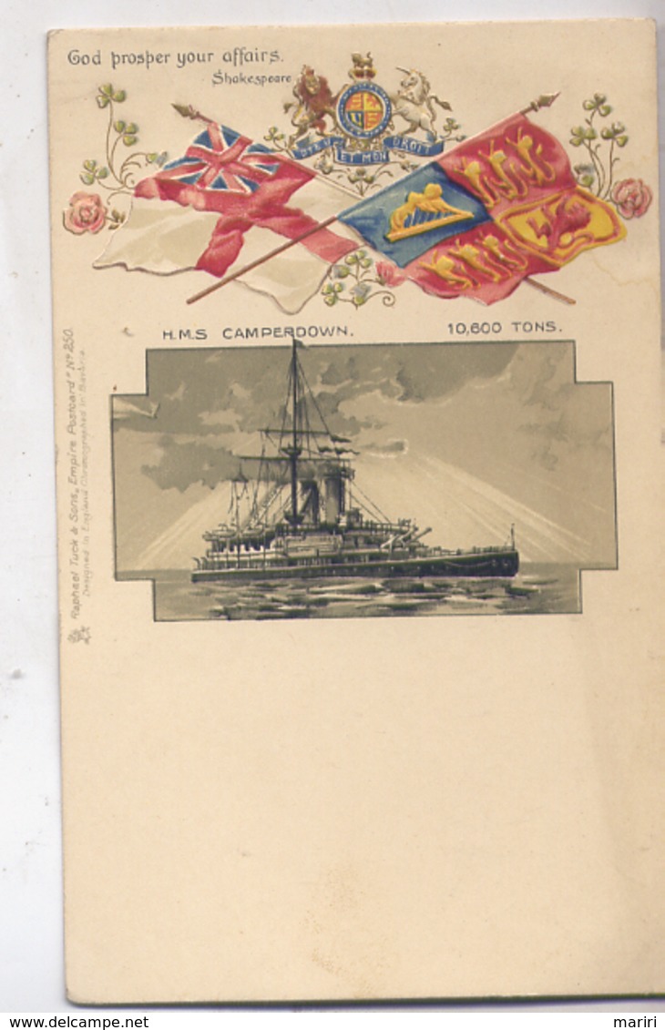 NAVE H.M.S. CAMPERDOWN - EDIZIONE  RAPHAEL TUCK &  SONS -- E0297 - Guerra