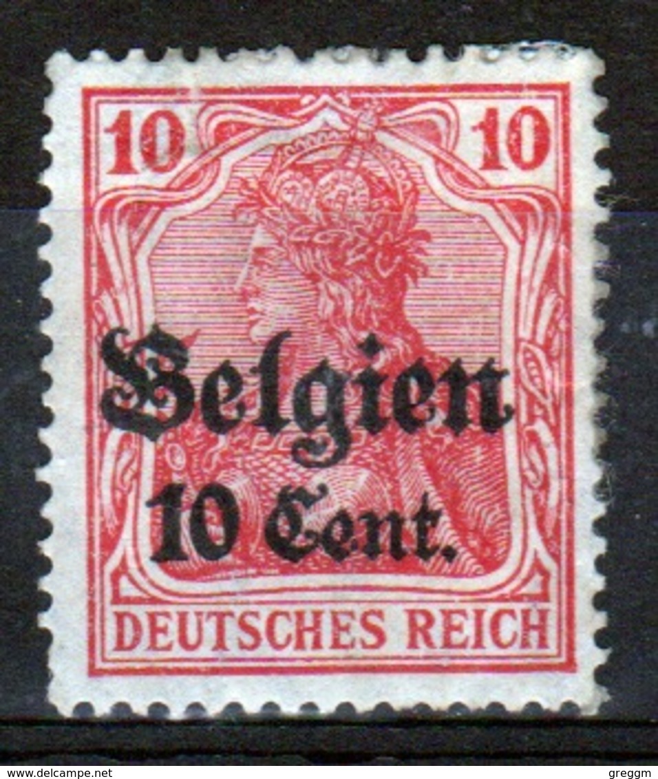 German Occupied Belgium 1916 Single 10c Stamp With Overprints On Germania. - Ocupación 1914 – 18