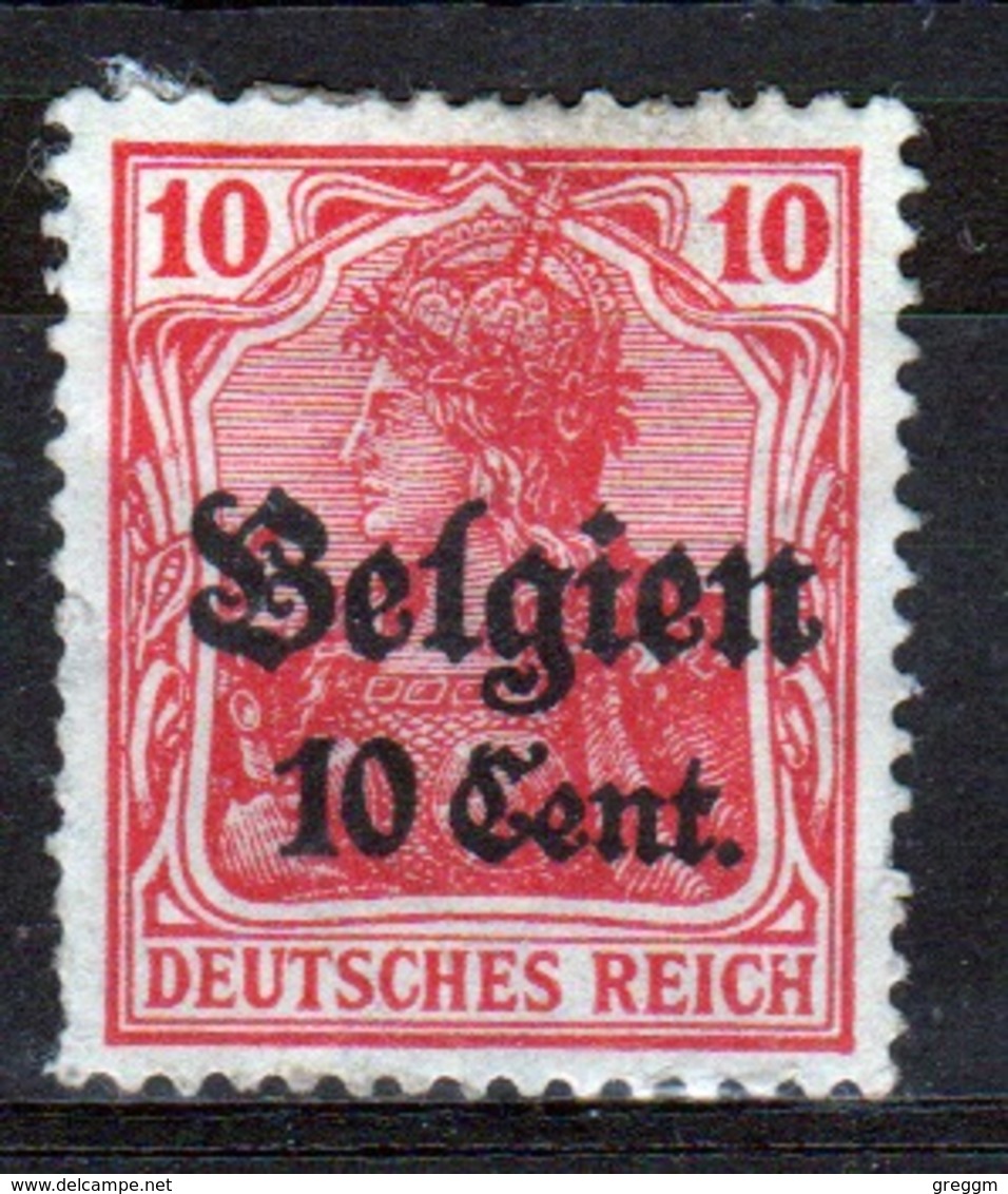 German Occupied Belgium 1916 Single 10c Stamp With Overprints On Germania. - Occupation 1914-18