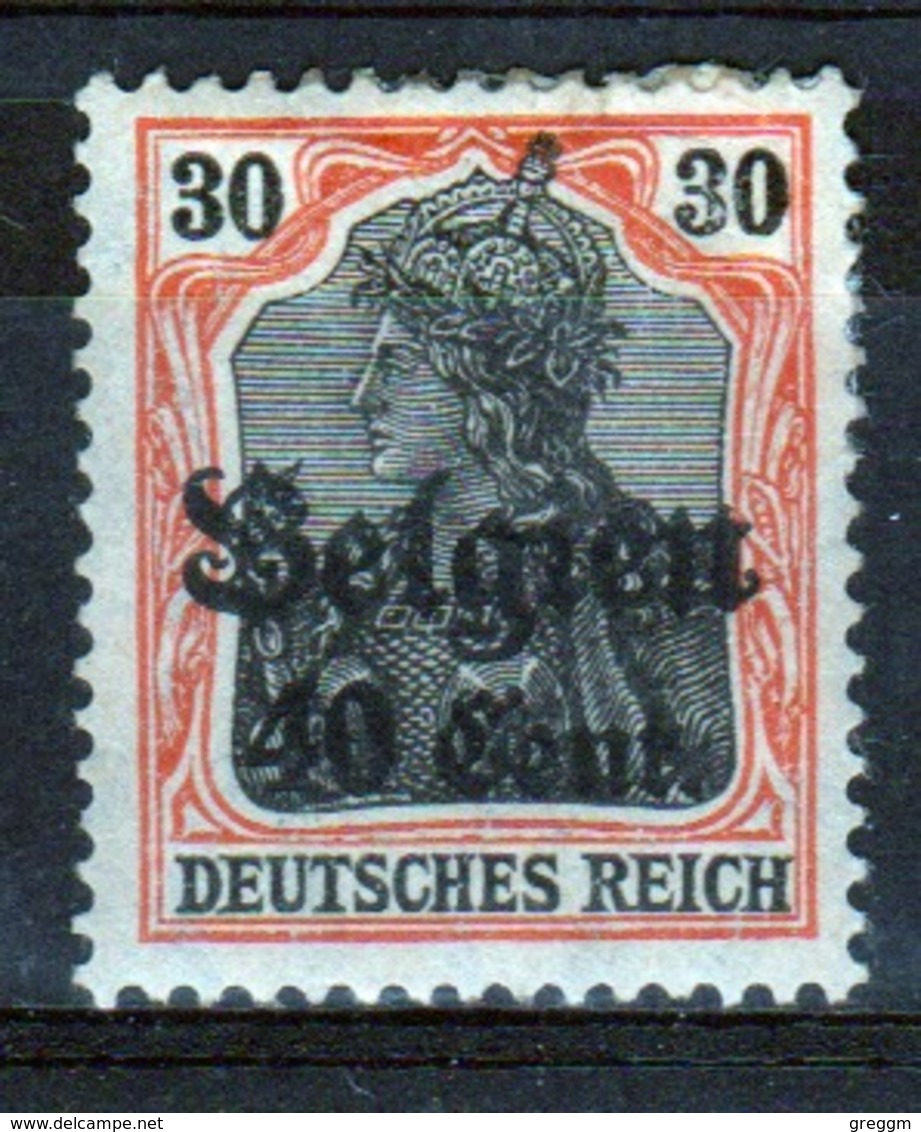 German Occupied Belgium 1916 Single 40c Stamp With Overprints On Germania. - Occupation 1914-18