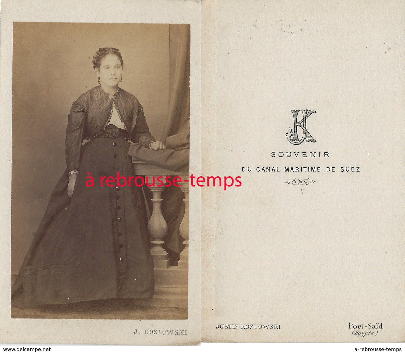 A Voir CDV EGYPTE Vers 1869 Par Le Rare Photographe Justin Kozlowski à Port Saïd-souvenir Du Canal De Suez-jeune Femme - Old (before 1900)