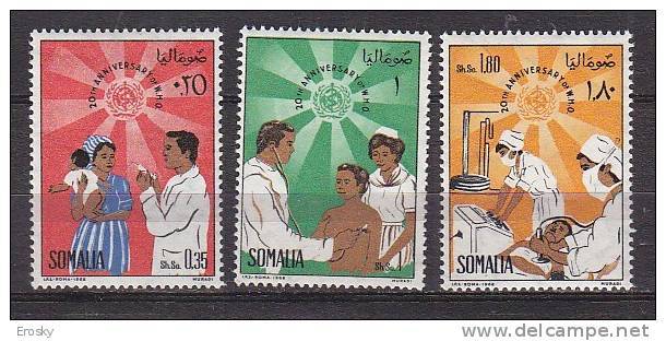 D0051 - SOMALIE Yv N°80/82 ** OMS WHO - Somalie (1960-...)