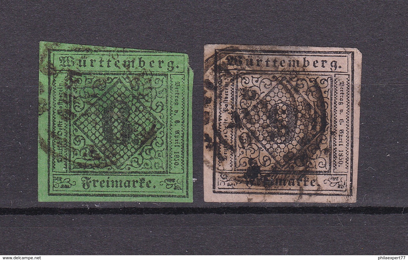 Württemberg - 1851/52 - Michel Nr. 3/4 - Gest. - 90 Euro - Other & Unclassified