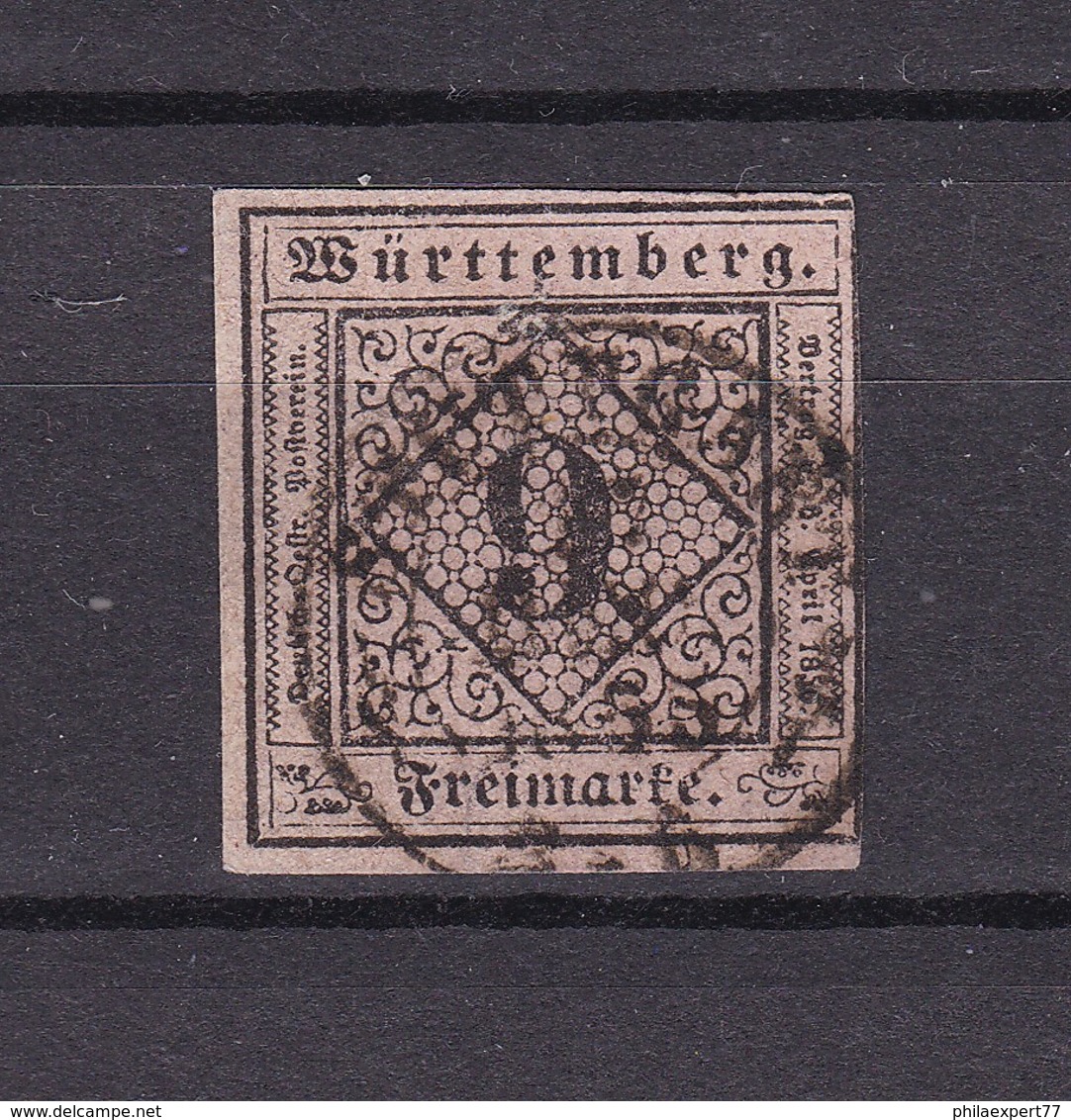 Württemberg - 1851/52 - Michel Nr. 4 - Gest. - 50 Euro - Sonstige & Ohne Zuordnung