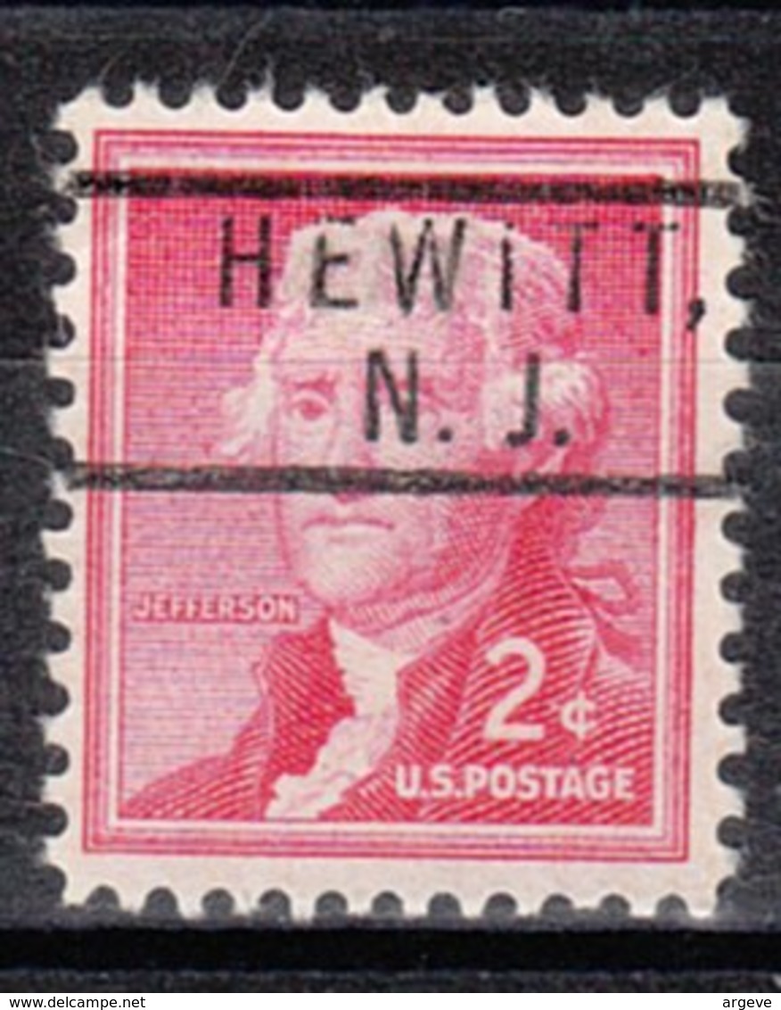 USA Precancel Vorausentwertung Preo, Locals New Jersey, Hewitt 801 - Preobliterati