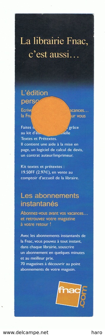 Marque Pages Publicitaire - Librairie FNAC  ( B260/5) - Marque-Pages