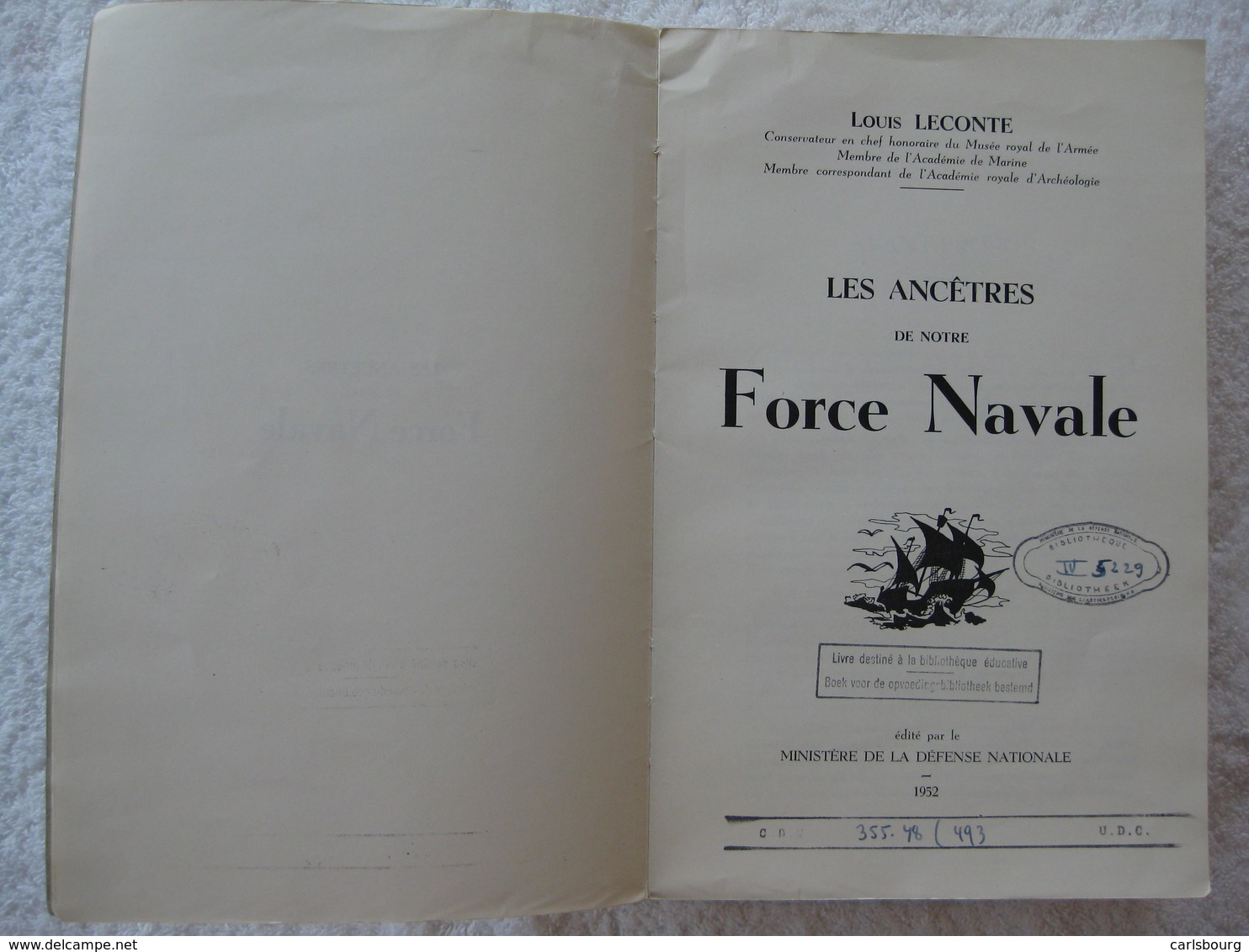 Force Navale Belge – Louis Leconte - EO 1952 – Peu Courant - Bateau