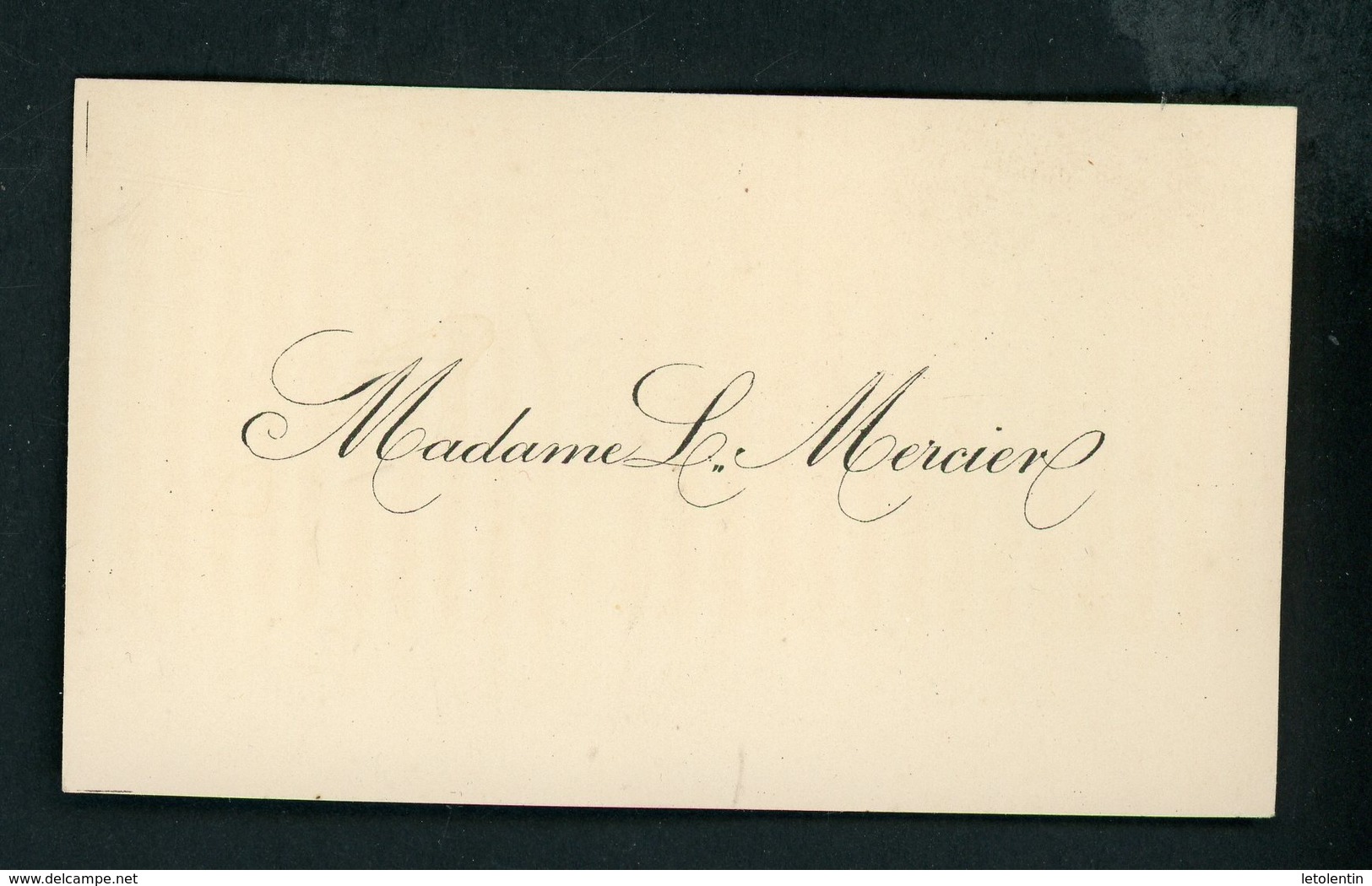 CARTE DE VISITE: MADAME L. MERCIER - Cartes De Visite