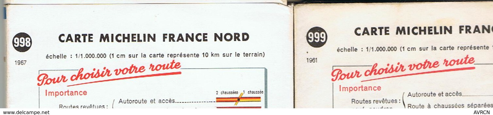 2 Cartes Michelin TOTAL La Route France SUD (  Lot Indissociable ) 1961/1967 - Callejero