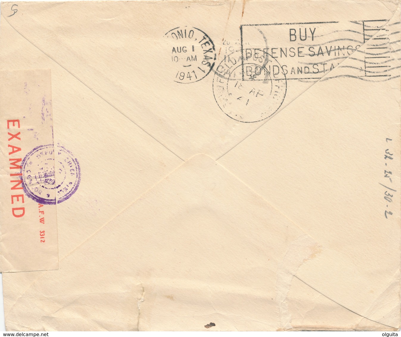 035/31 -- EGYPT WWII CENSORSHIP - Cover Franked EGYPT Field P.O. 1941 To USA - Unit Censor + Base Censor Label - Lettres & Documents