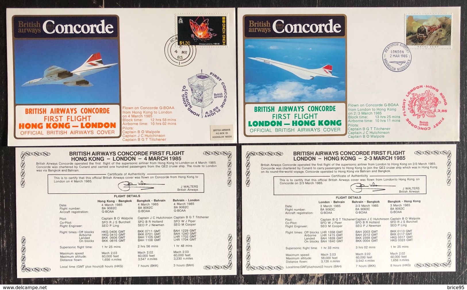 Premier Vol - Concorde - British Airways - London - Hong Kong - 1985 - Concorde
