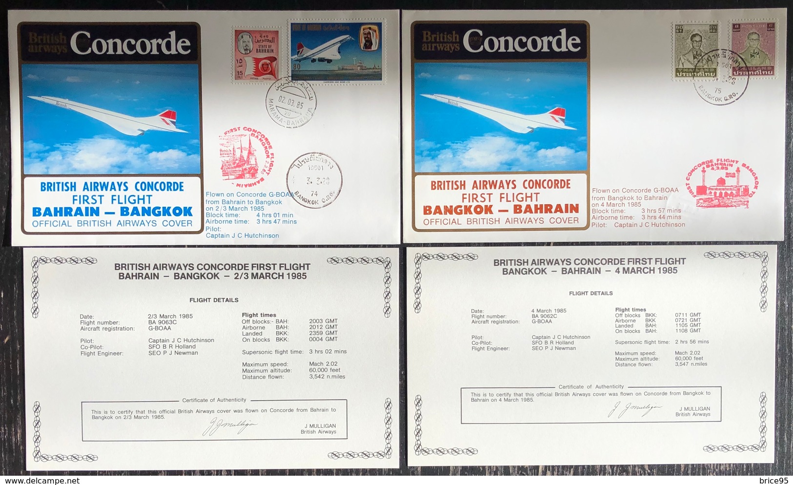 Premier Vol - Concorde - British Airways - Bahrain - Bangkok - 1985 - Concorde