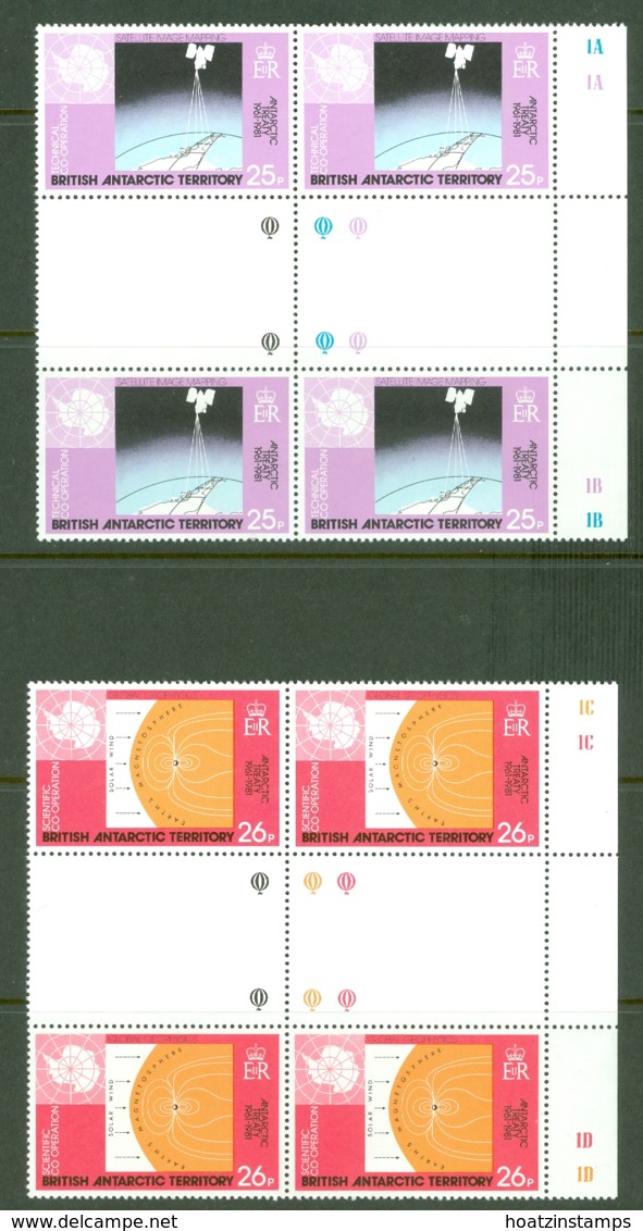 British Antarctic Territory: 1981   20th Anniv Of Antarctic Treaty    MNH Gutter Blocks Of 4 - Unused Stamps